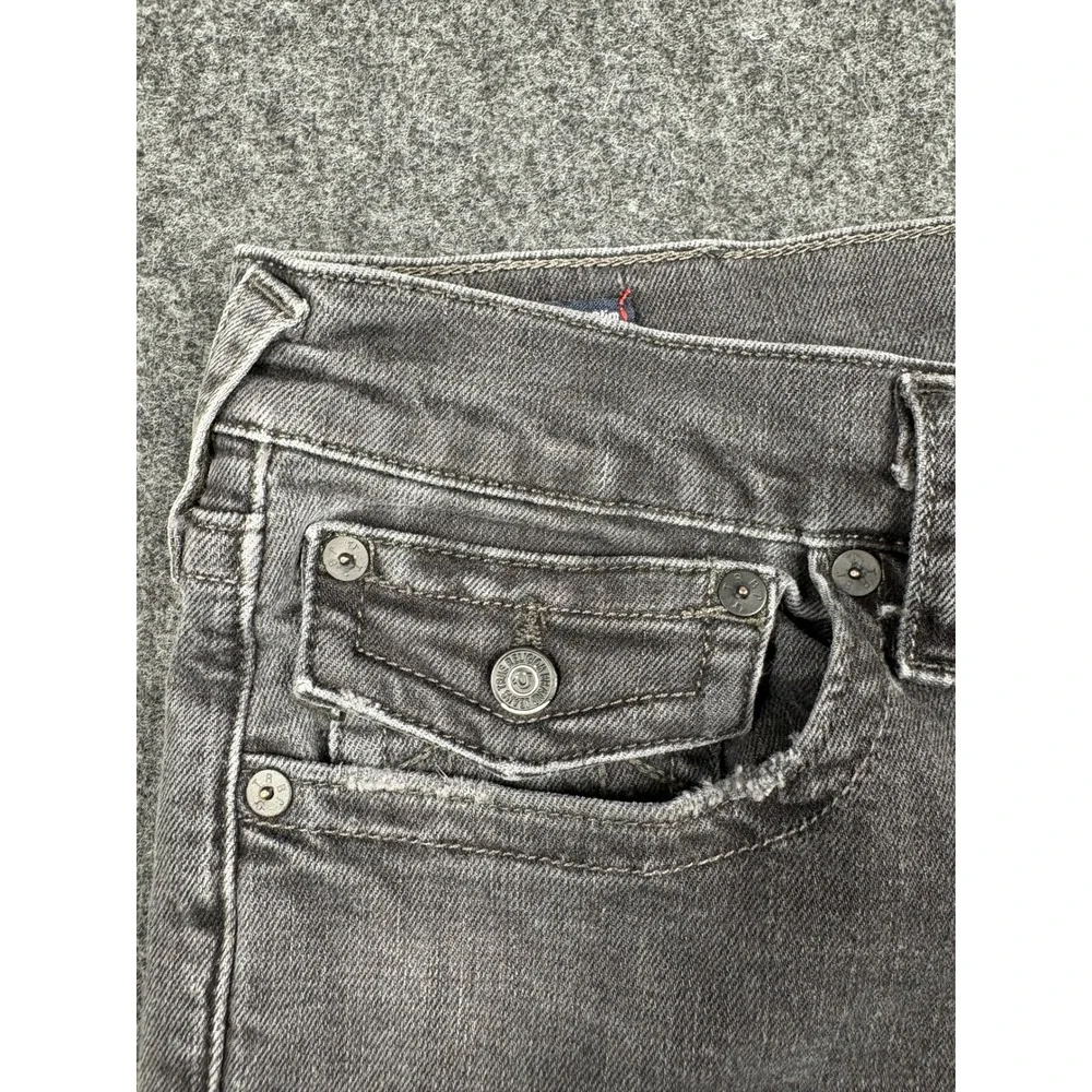 True Religion Geno Relaxed Slim Jeans Mens 31 (Fits 29x30) Charcoal Grey Faded